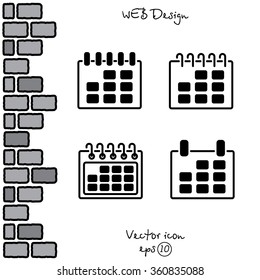Web line icon. Calendar