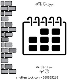 Web line icon. Calendar
