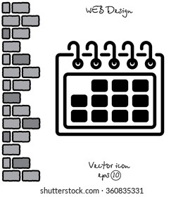 Web line icon. Calendar