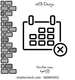 Web line icon. Calendar