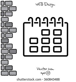 Web line icon. Calendar