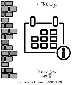 Web line icon. Calendar