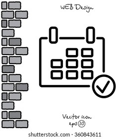 Web line icon. Calendar