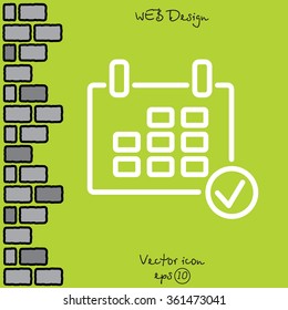 Web line icon. Calendar