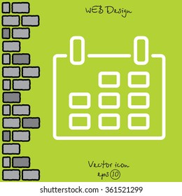 Web line icon. Calendar
