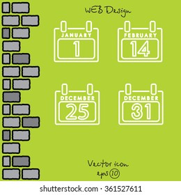 Web line icon. Calendar