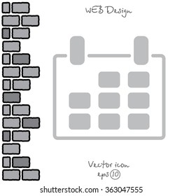 Web line icon. Calendar