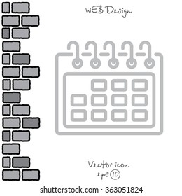 Web line icon. Calendar
