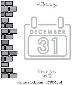 Web line icon. Calendar