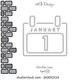 Web line icon. Calendar