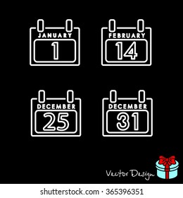 Web line icon. Calendar