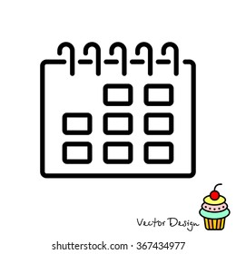 Web line icon. Calendar