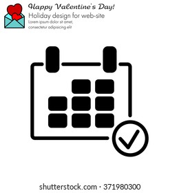 Web line icon. Calendar