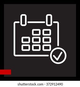 Web line icon. Calendar