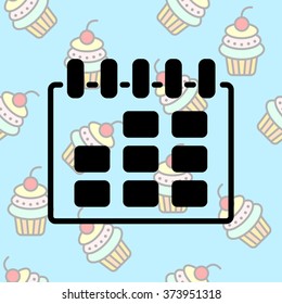 Web line icon. Calendar