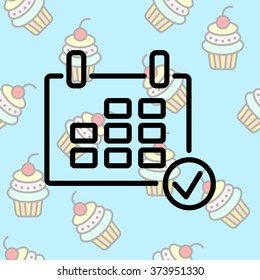 Web line icon. Calendar