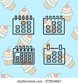 Web line icon. Calendar