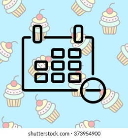 Web line icon. Calendar