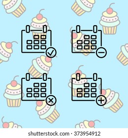 Web line icon. Calendar