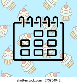 Web line icon. Calendar