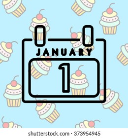 Web line icon. Calendar