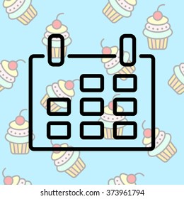 Web line icon. Calendar