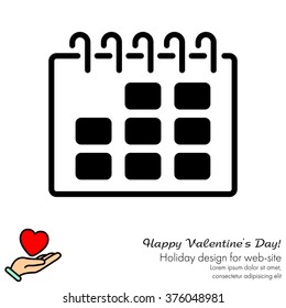 Web line icon. Calendar