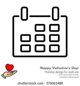 Web line icon. Calendar