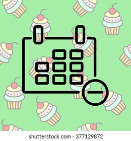 Web line icon. Calendar