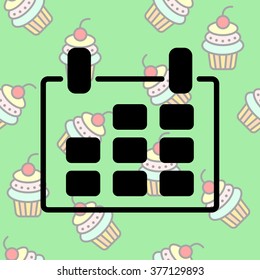 Web line icon. Calendar