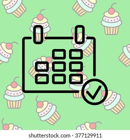 Web line icon. Calendar