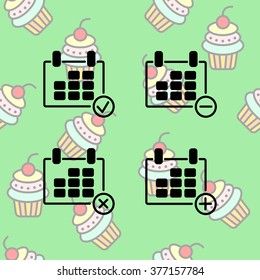 Web line icon. Calendar