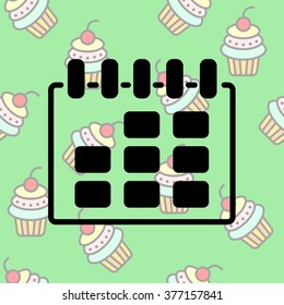 Web line icon. Calendar