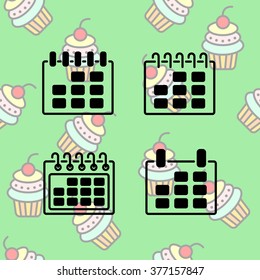 Web line icon. Calendar