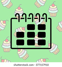 Web line icon. Calendar