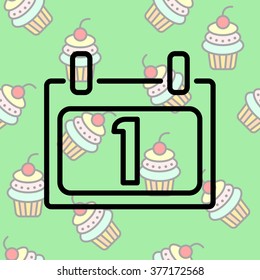Web line icon. Calendar