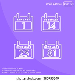 Web line icon. Calendar