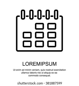 Web line icon. Calendar