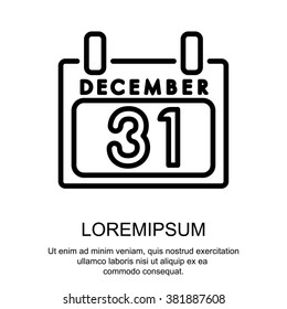 Web line icon. Calendar