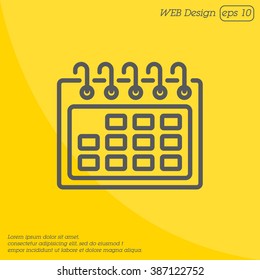 Web line icon. Calendar