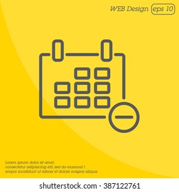 Web line icon. Calendar