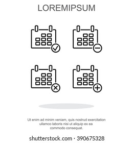 Web line icon. Calendar