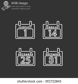 Web line icon. Calendar