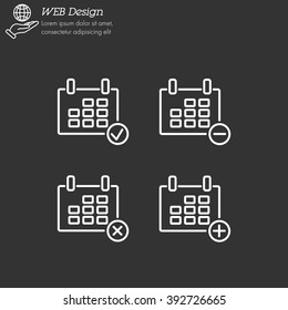 Web line icon. Calendar