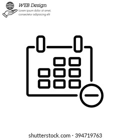 Web line icon. Calendar