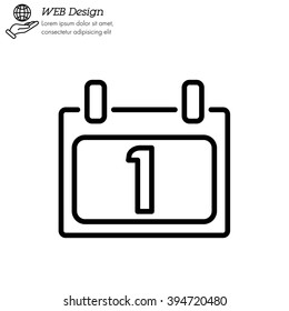 Web line icon. Calendar