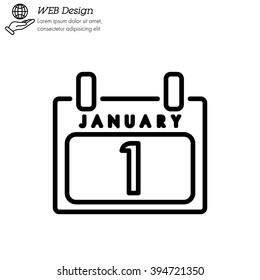 Web line icon. Calendar