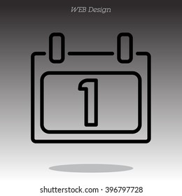 Web line icon. Calendar