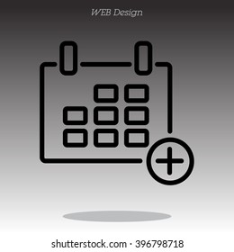 Web line icon. Calendar