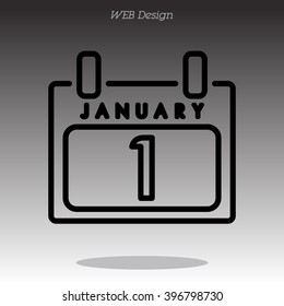 Web line icon. Calendar